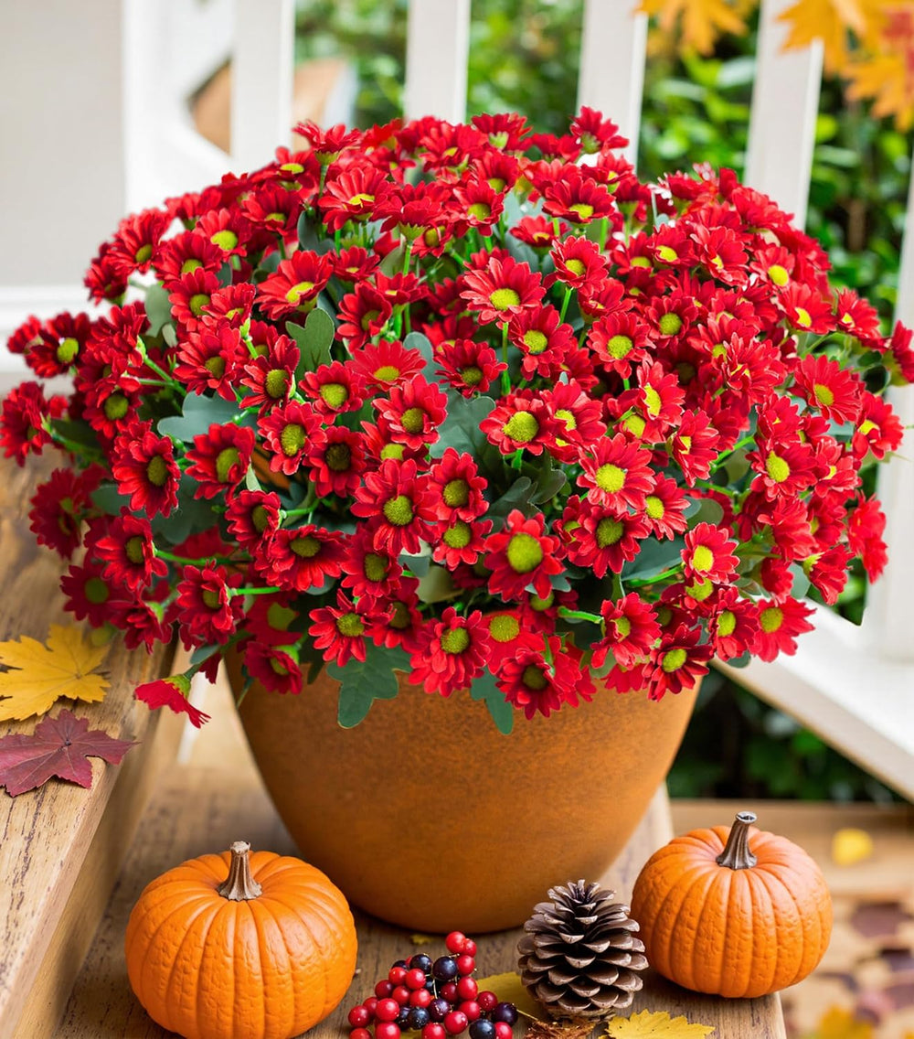 Daisy Artificial Flowers for Outdoors Autumn Fall Decoration, 6 Bundles Fake ...