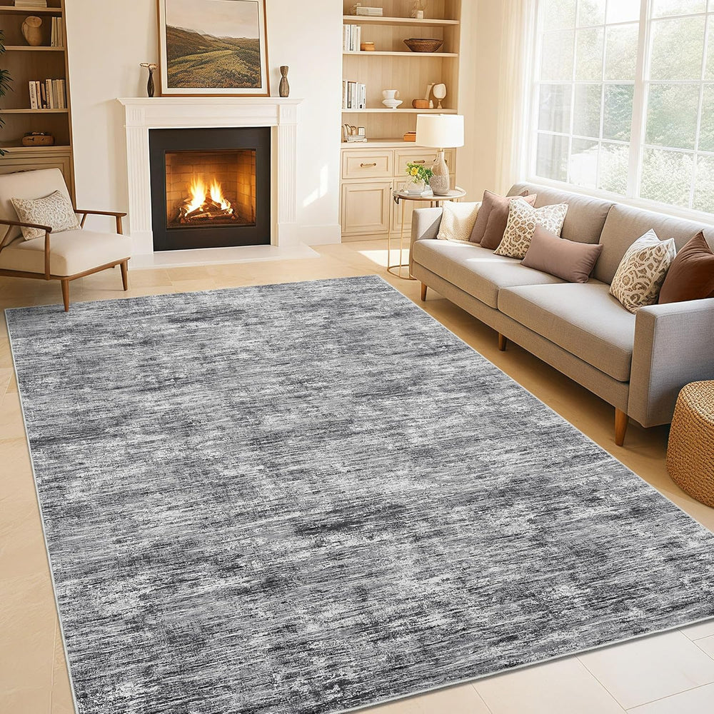 Garvee Modern Rugs for Living Room 6x9 Solid Color Area Rugs, Light Grey