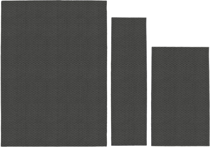 Garland Rug Town Square Cinder Gray 3 Piece Set (5'x7', 3'x4', 24"x60") Area Rug for Living Rooms & Hallways, Stylish & Durable for High-Traffic Areas