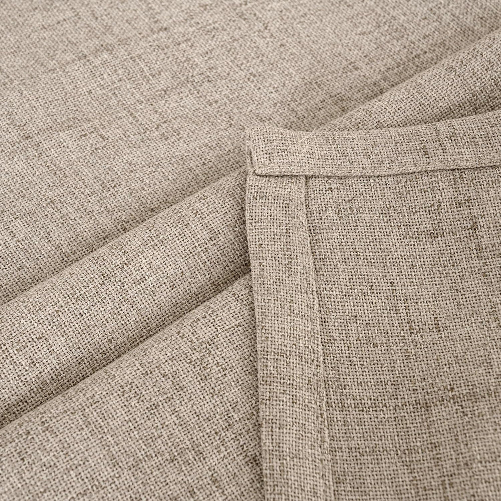 YoungsTex Oatmeal Linen Farmhouse Curtains 84 Inches Long for Living Room