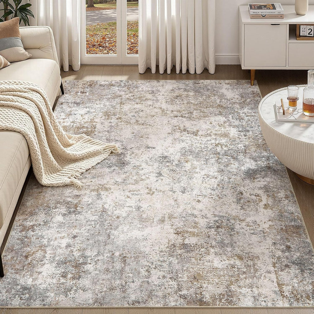 UERMEI 6x9 Area Rug Living Room Rugs - Washable Neutral Modern Abstract Soft ...