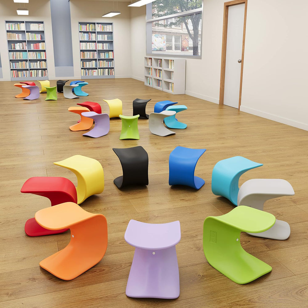 ECR4Kids Wave Seat Perch Stool, 14in - 15.1in Seat Height, Flexible Seating, ...