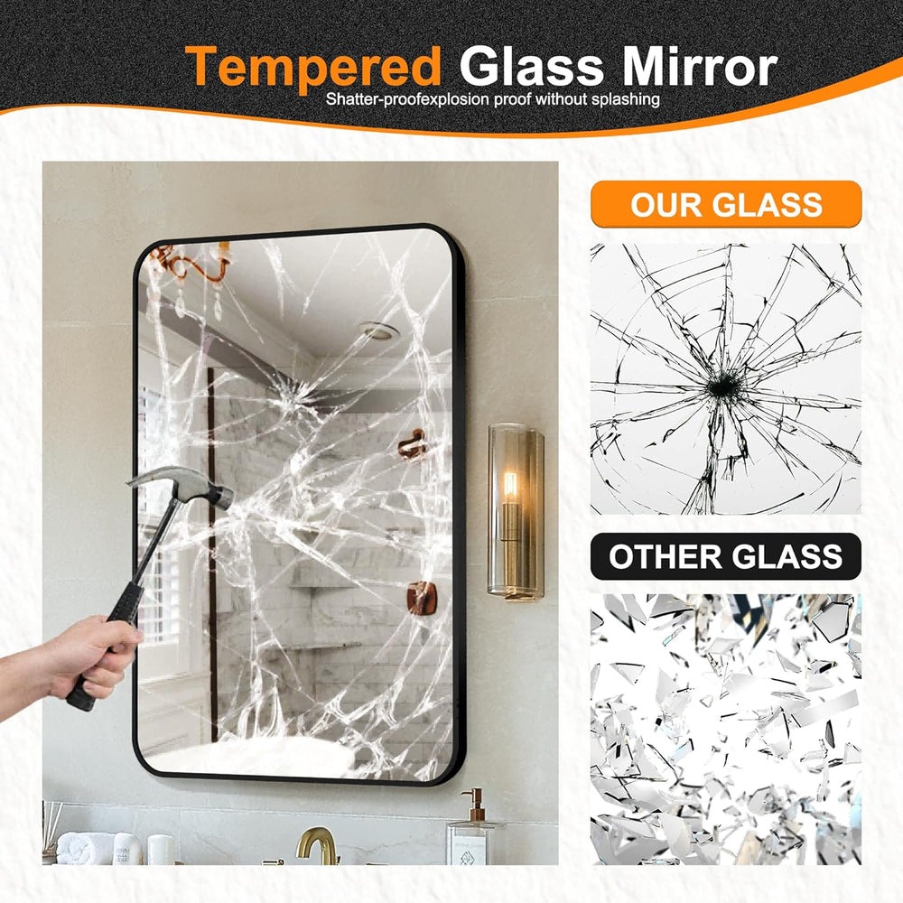 Bathroom Vanity Mirror, Black Framed Mirror for Over Sink, 30x20