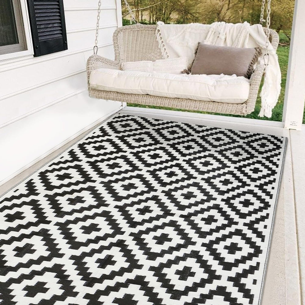 SAND MINE Waterproof Outdoor Rug 5x8 ft, Plastic Reversible Rug, Modern Area ...