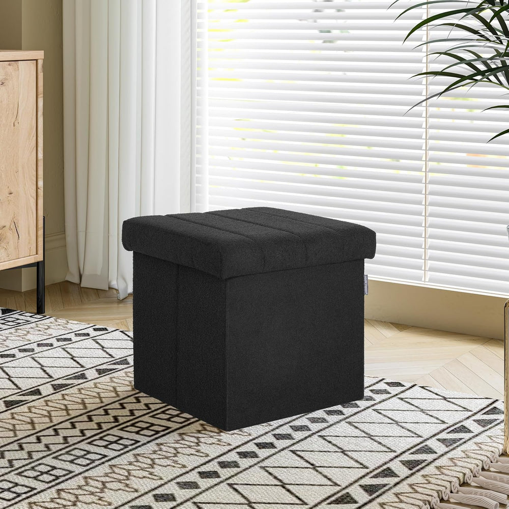 Seville Classics Cushioned Fabric Ottoman Hidden Storage Chest Footrest Chair...