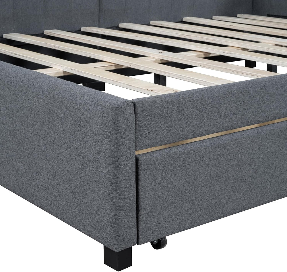 Harper & Bright Designs Upholstered Daybed with Storage Drawers, Full Siz...