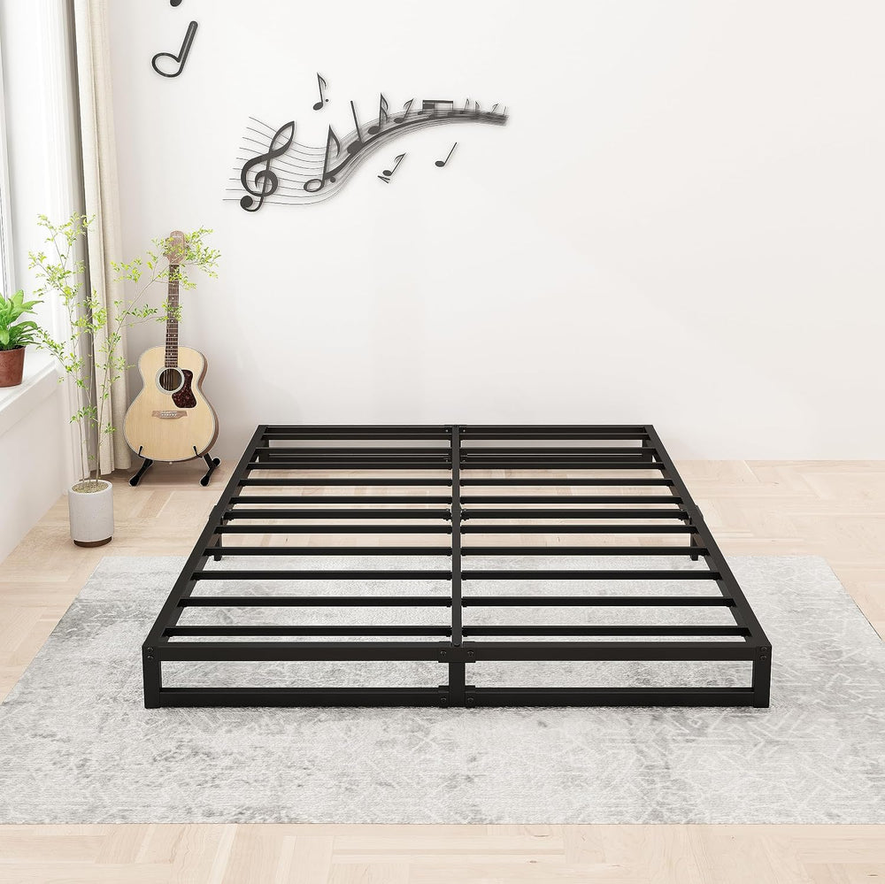 Lutown-Teen 6 Inch King Size Bed Frame with Heavy Duty Steel Slat Support