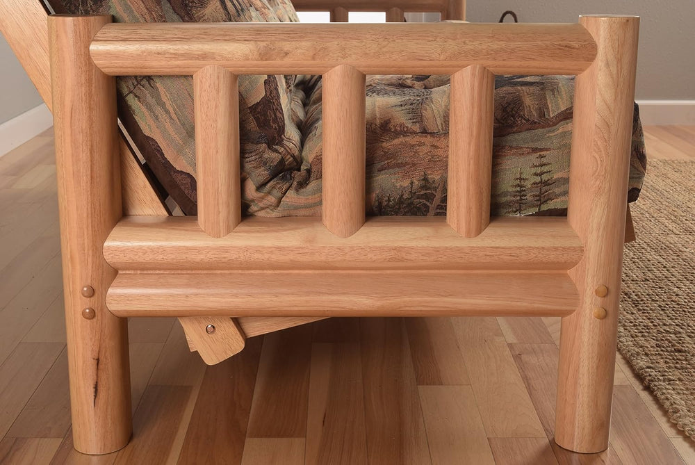 Lodge Log Natural Full Size Futon Set