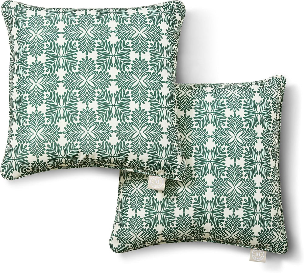 Martha Stewart Tulum Indoor Outdoor Decorative Pillow 2-Pack Set, UV Fade Res...