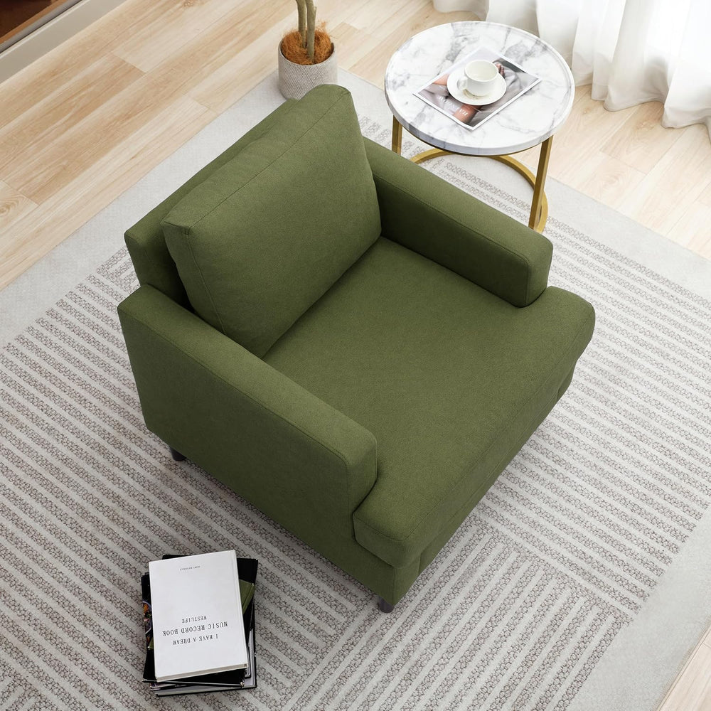 Weture Mid-Century Accent Chair, Green Armchair Living Room Chairs