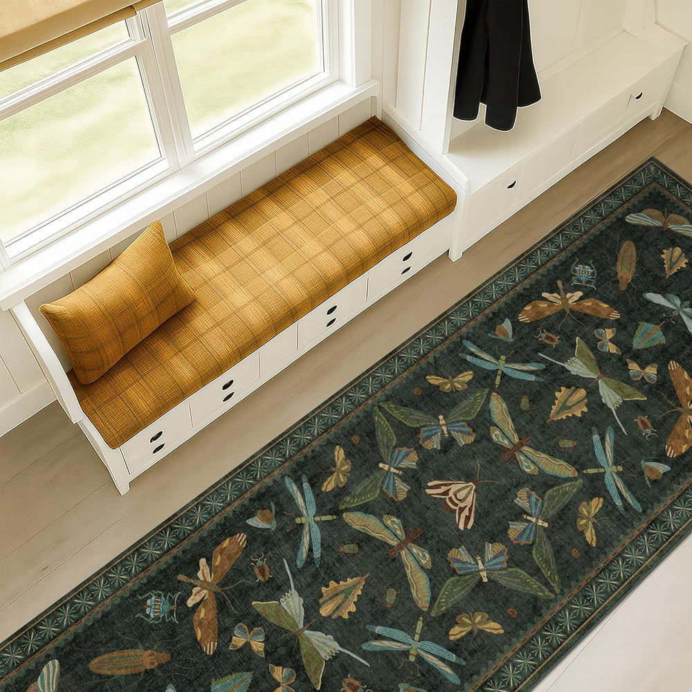 Dark Green 2'6"x10' Long Runner Rugs
