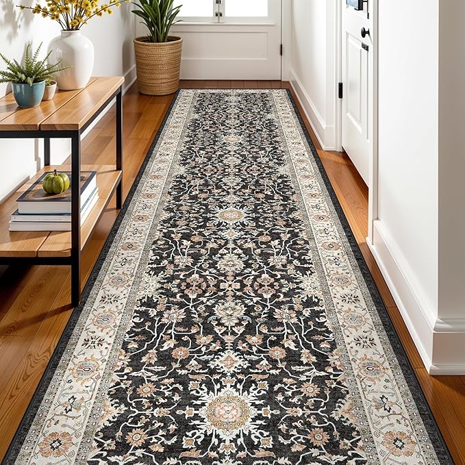 3x12 Long Hallway Runner Rug: Washable Non-Slip Rugs