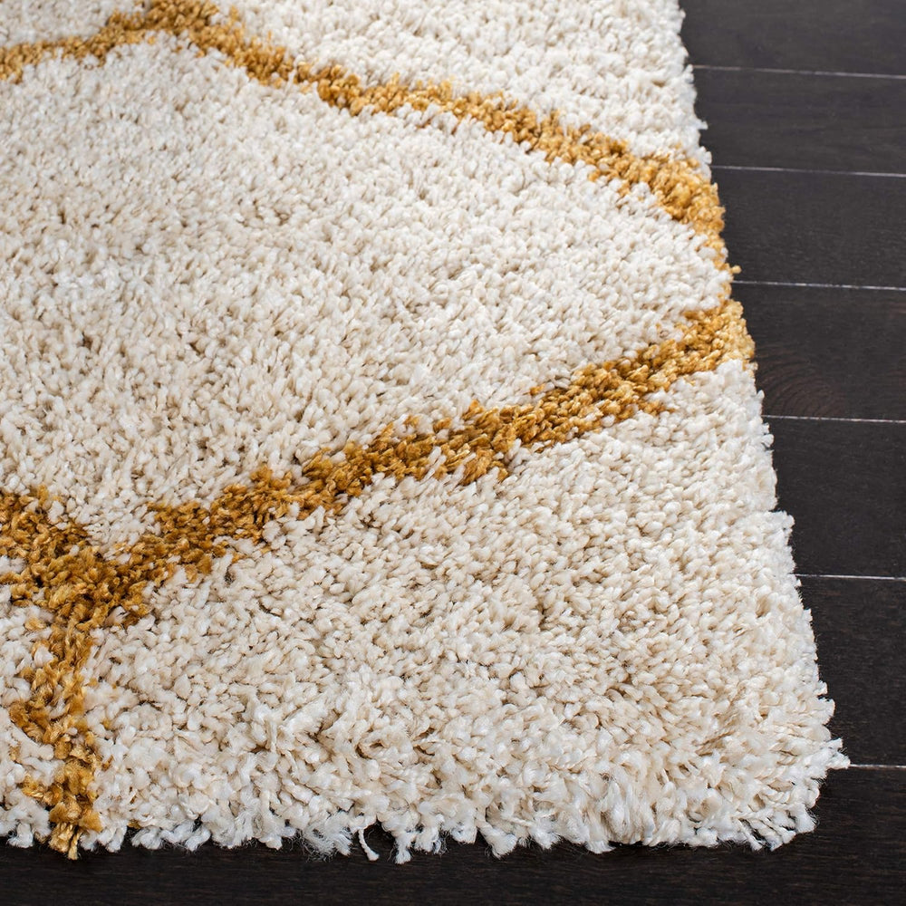 SAFAVIEH Hudson Shag Runner Rug 2'3"x8', Plush Trellis Ivory &am...