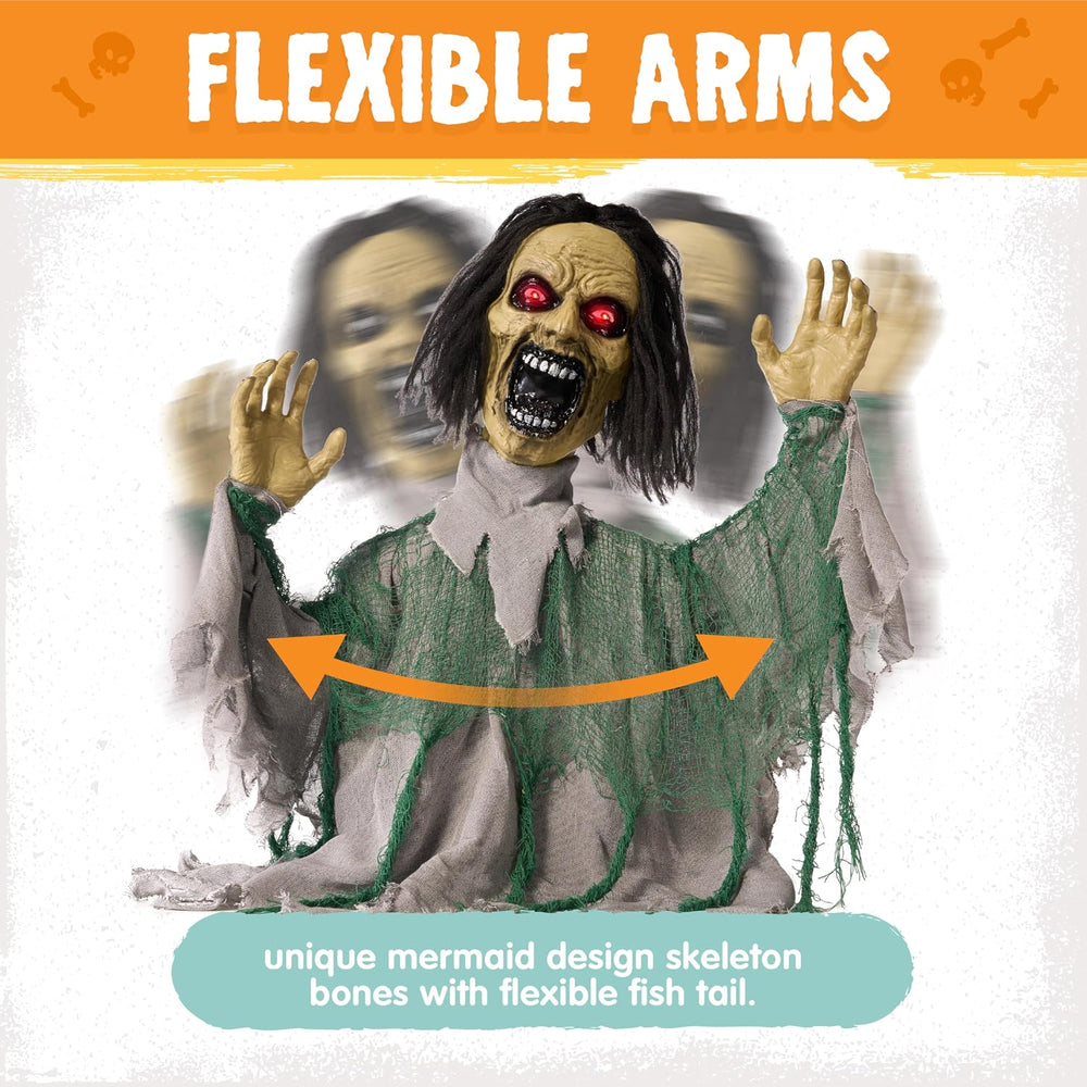 JOYIN Halloween Outdoor Animatronic Groundbreaker Decorations, Half-Body Zomb...