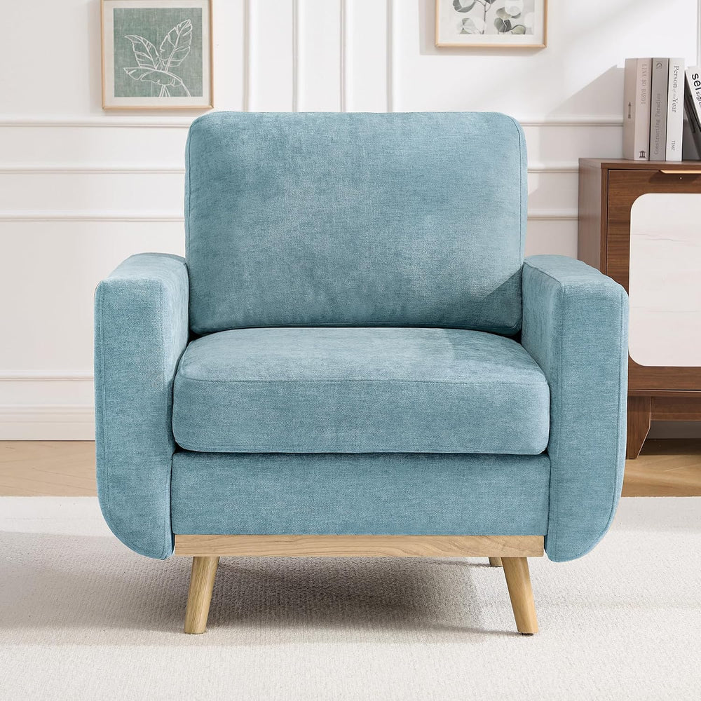 Accent Chair for Bedroom,Reading Chair with Deep Seat,Chenille Armchair with ...