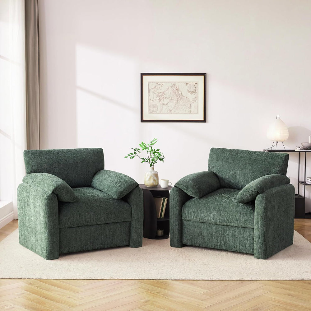 Howjoe Accent Chair for Living Room, Oversized Reading Armchair, Green