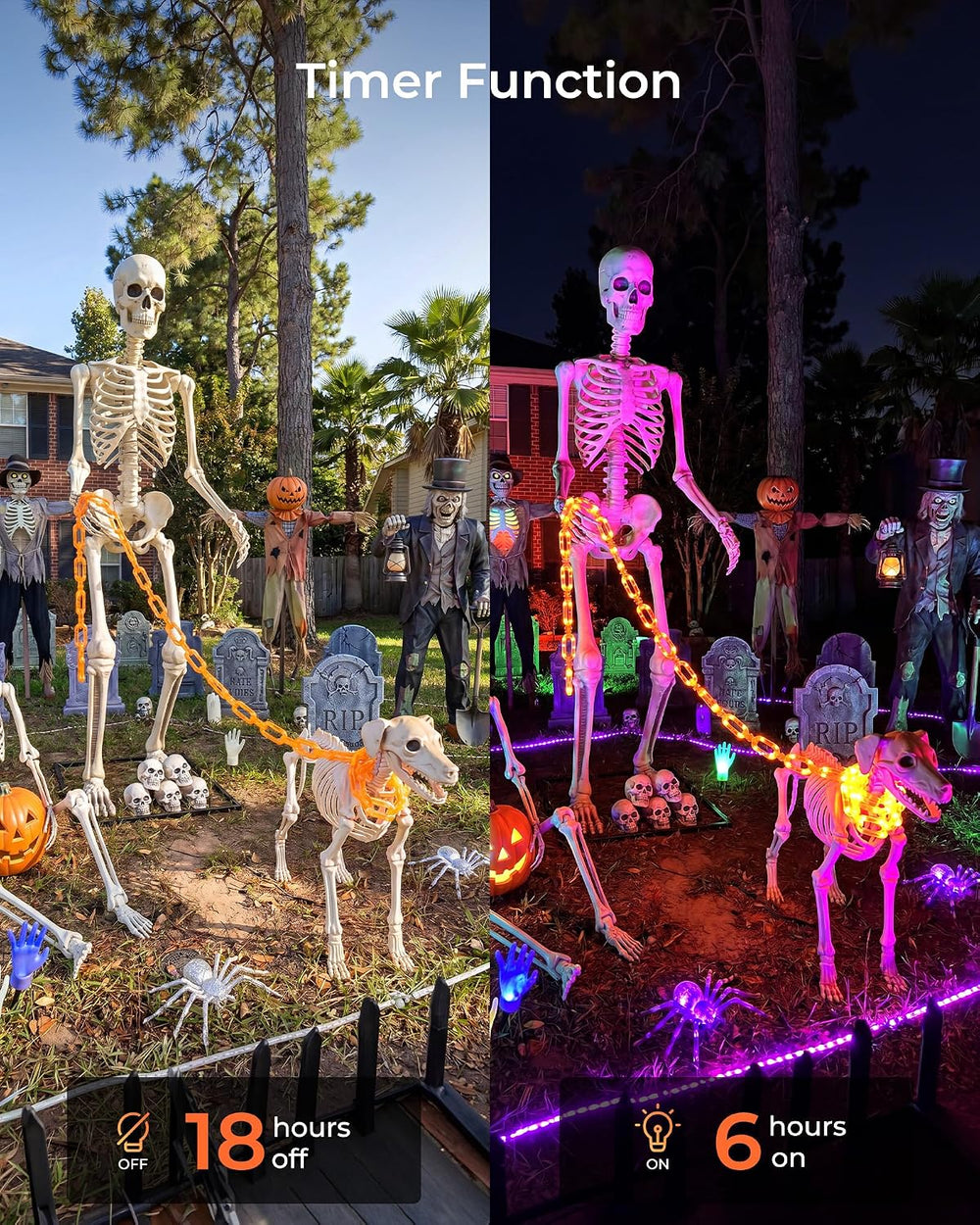 Brightown Halloween String Lights Battery Operated, 10Ft Orange Lights