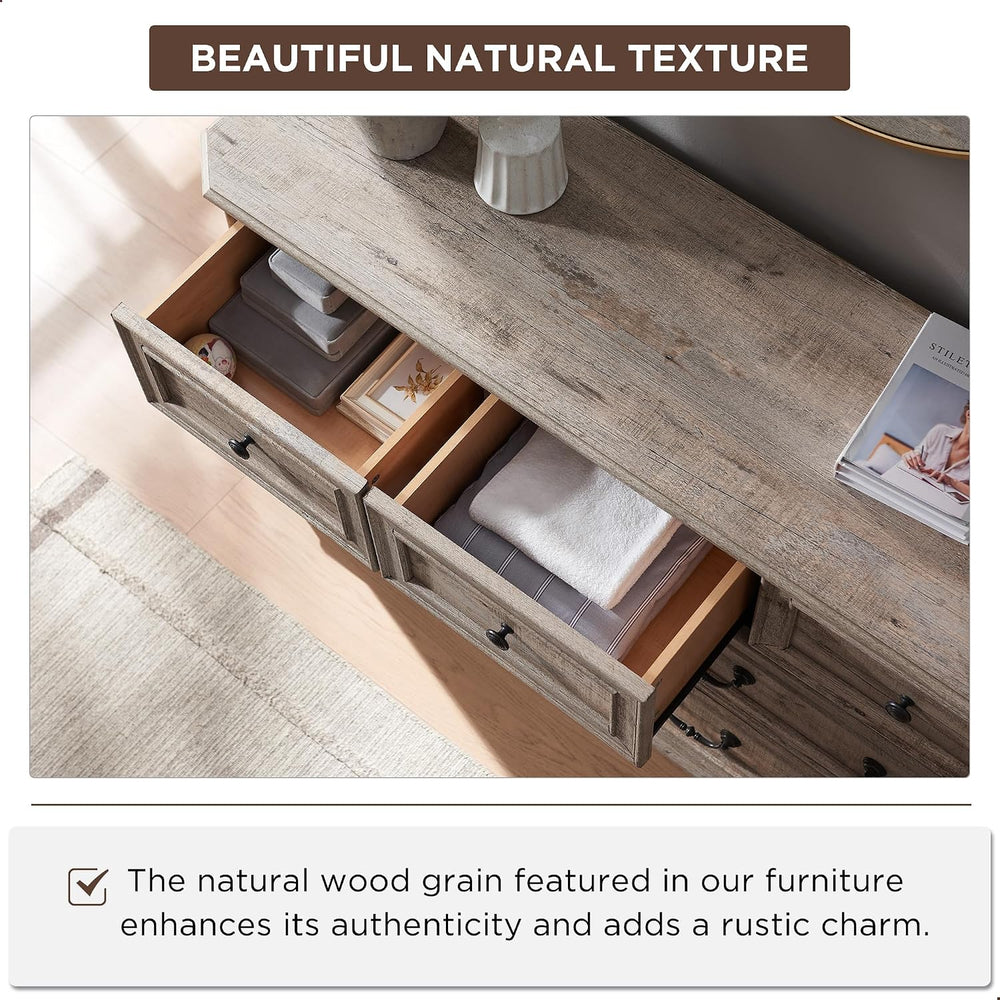 T4TREAM Farmhouse 7 Drawers Dresser for Bedroom, 54" Wide Wood Rustic Ch...