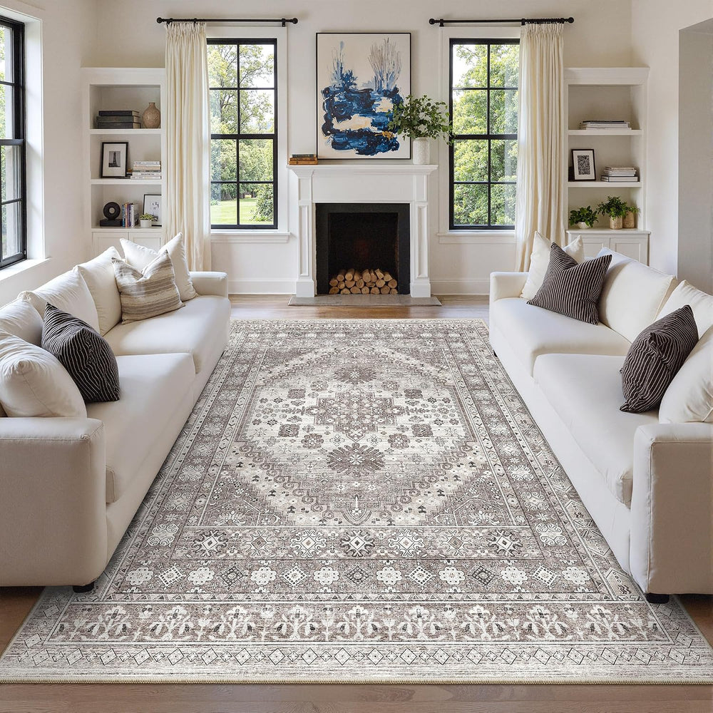 zesthome 8x12 Area Rugs, Stain Resistant Washable Rug, Ultra-Thin Rugs