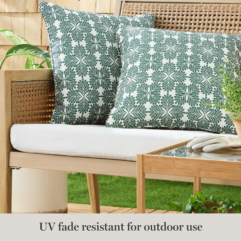 Martha Stewart Tulum Indoor Outdoor Decorative Pillow 2-Pack Set, UV Fade Res...