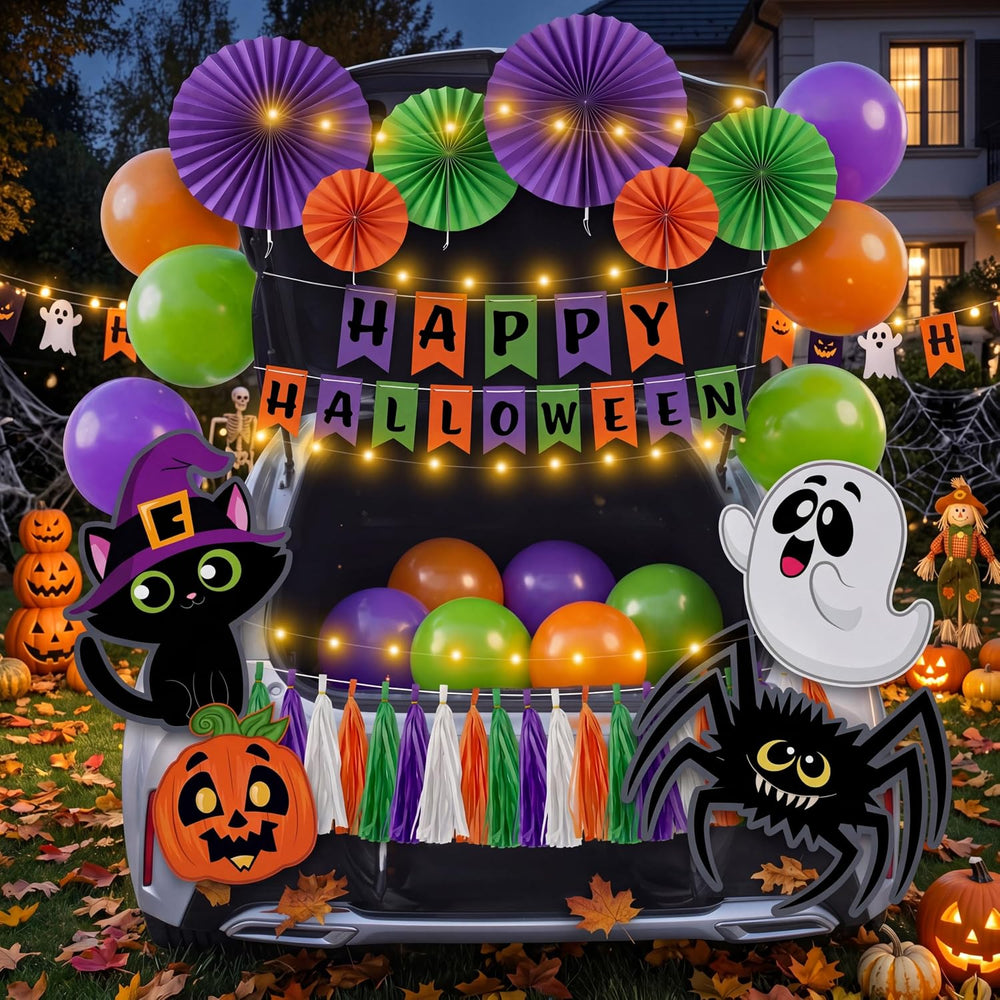 JOYIN Halloween Trunk or Treat Car Decorations Kit with Happy Themed Design, ...