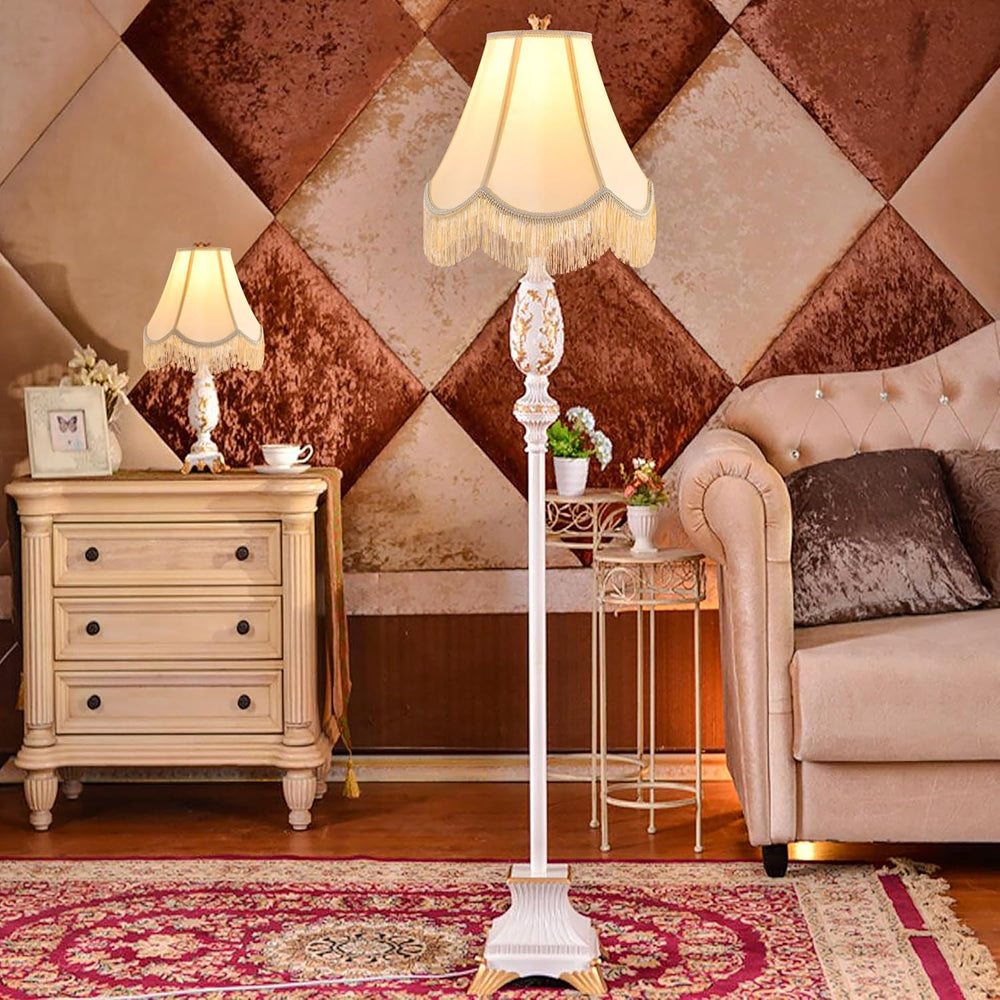 Lamp Shade Set of 2,6" x 13" x 10.6",Yellowish Beige,Scalloped...