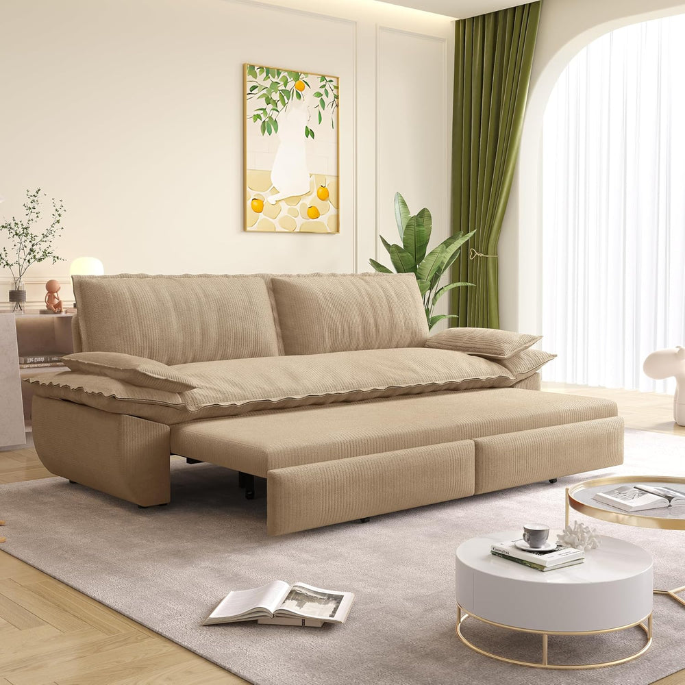 Modern Camel Velvet Loveseat,Futon Club Two Seater Sofa,Compact Living Room S...