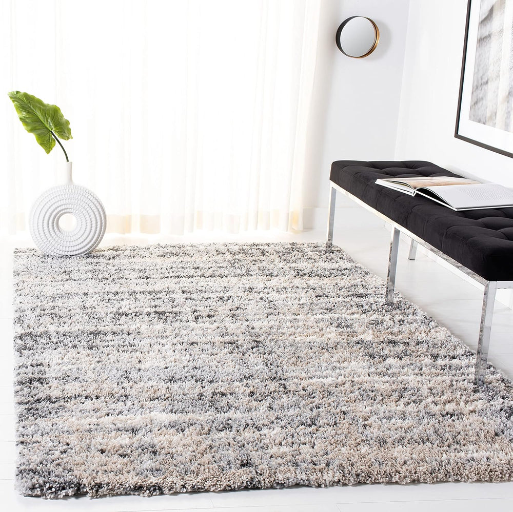 SAFAVIEH Fontana Shag Collection Area Rug - 6'7" x 9', Grey &...
