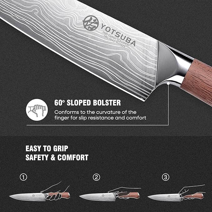YOTSUBA 3 PCS Japanese Kitchen Knife Set, Razor Sharp High Carbon Stainless