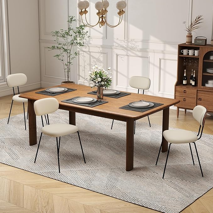 LSSPAID Dining Chairs Set of 4, Linen Fabric Upholstered Dining Room Chairs w...