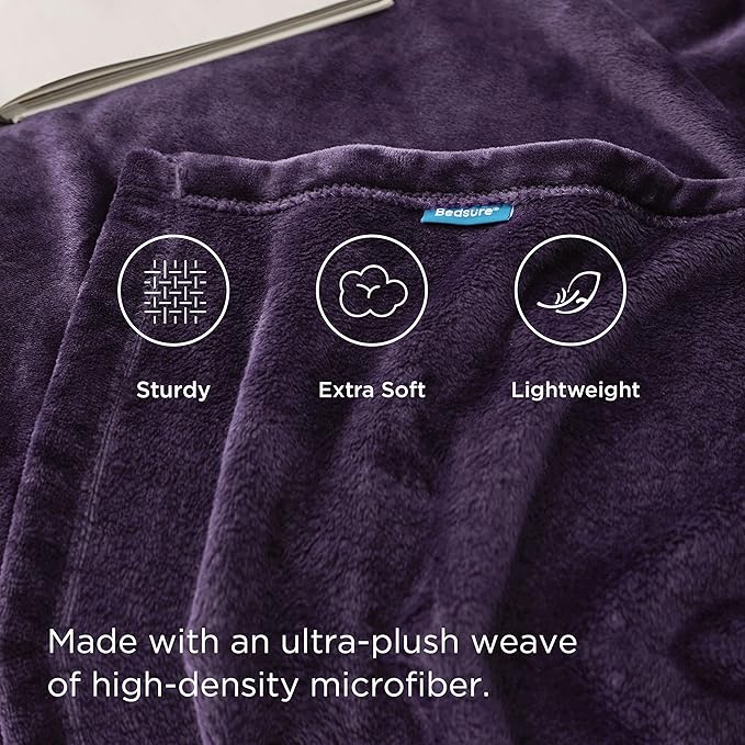 Bedsure GentleSoft Fleece Bed Blankets Large Size Purple