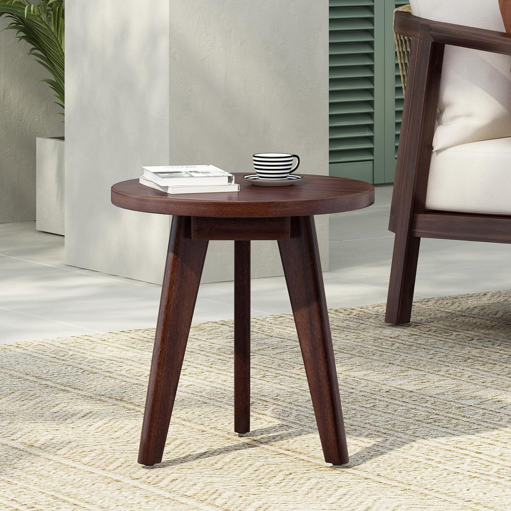Christopher Knight Home Sante Round Outdoor Side Table, Acacia Wood Small Out...