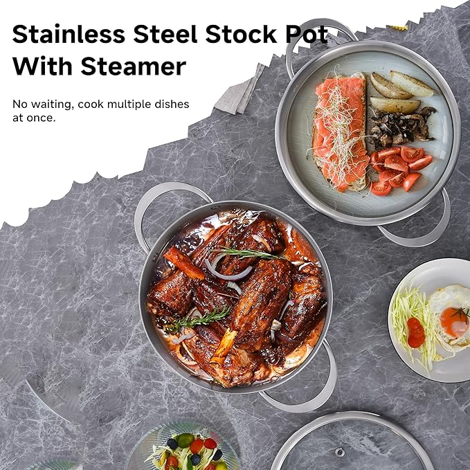 LOLYKITCH 5 Quart Stainless Steel Steamer Pot