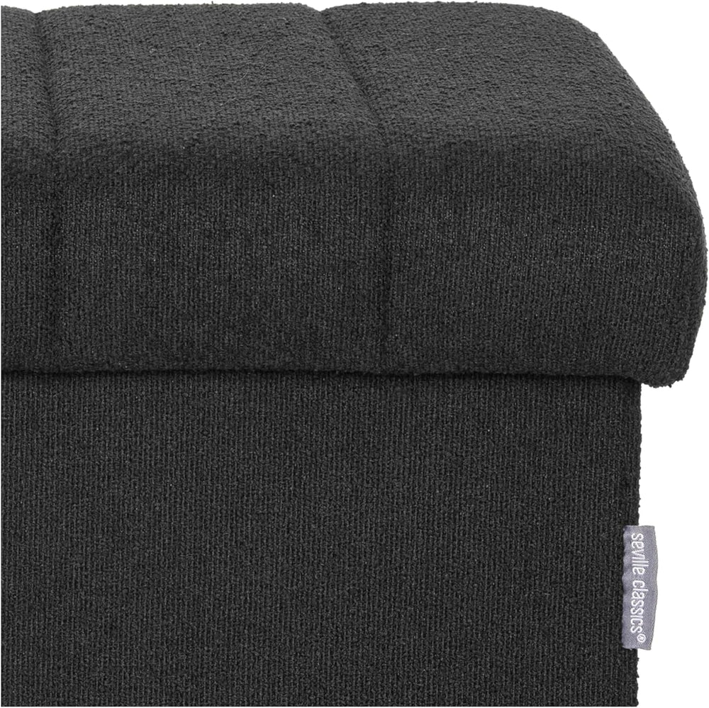 Seville Classics Cushioned Fabric Ottoman Hidden Storage Chest Footrest Chair...