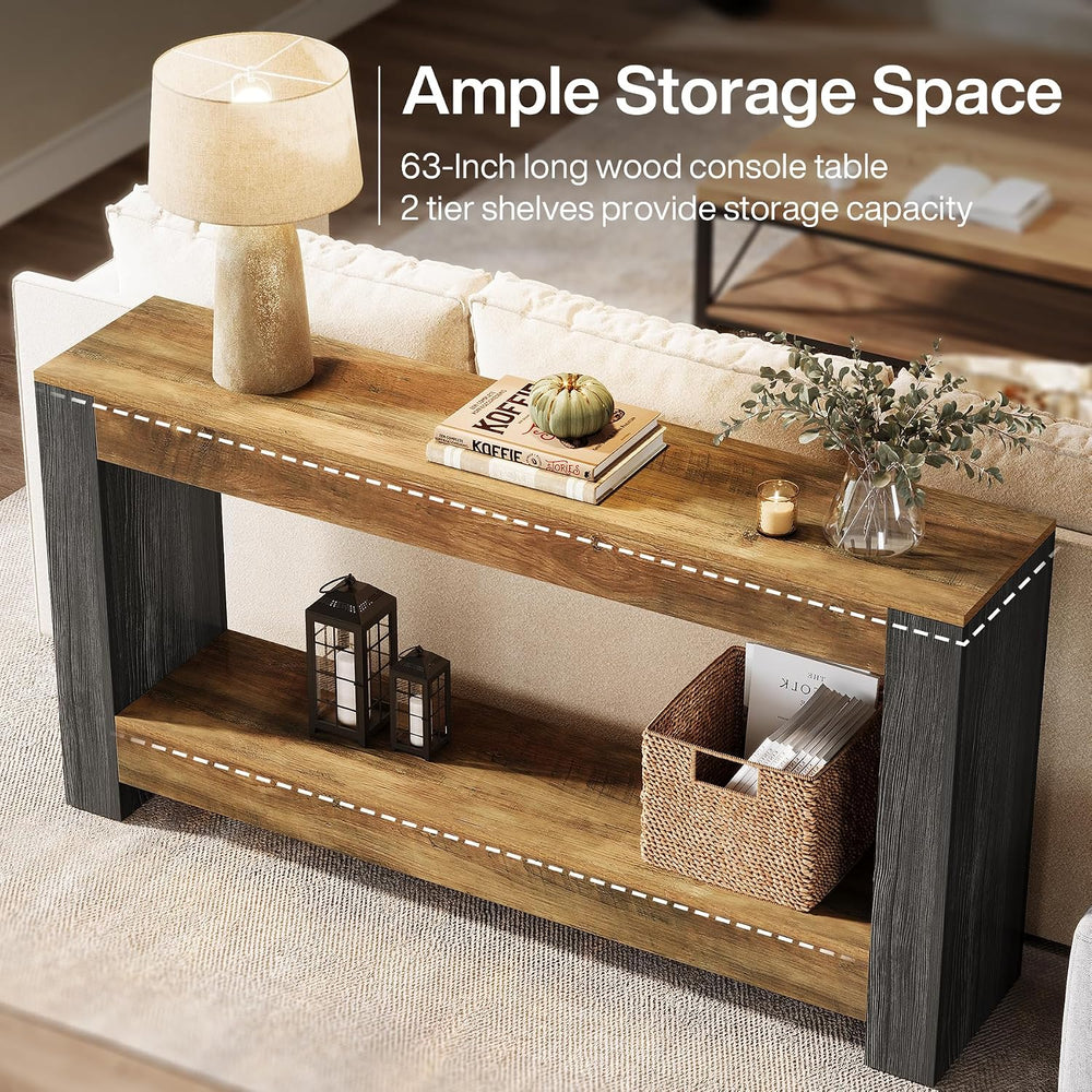 Tribesigns 63-Inch Long Console Table for Entryway, Farmhouse Wood Sofa Table...