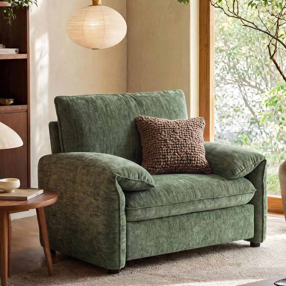 Oversized Accent Chair for Living Room, Wide Chenille Reading Chair | Comfy P...