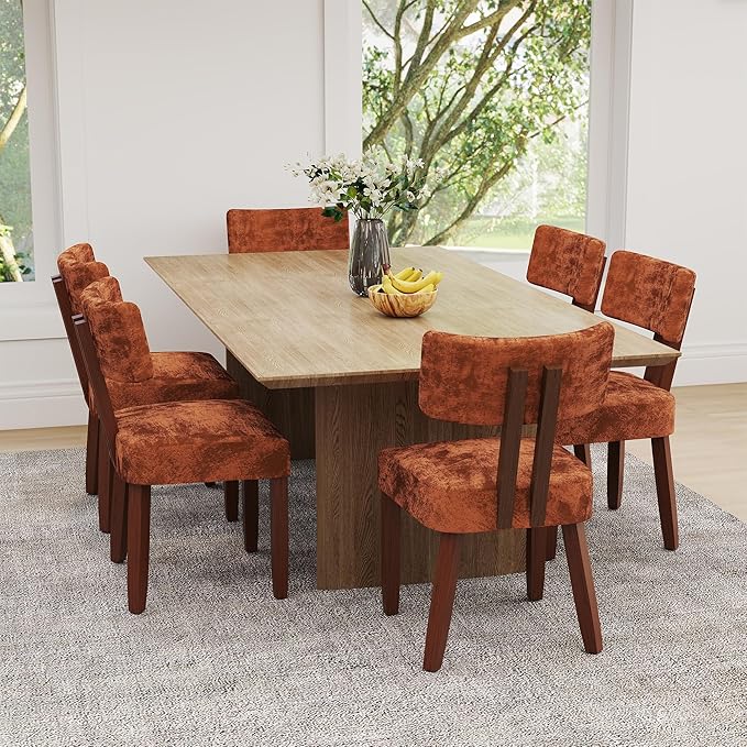 GOTMINSI Mid Century Modern Dining Chairs,Velvet Farmhouse Upholstered Kitche...