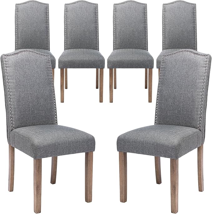 Upholstered Dining Chair Modern Stylish Parsons Kitchen Diner High Back with ...