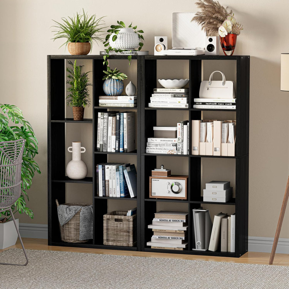 Cube Storage Organizer Bookcase, Decorative 11 inch Open Back Cubical Shelf w...