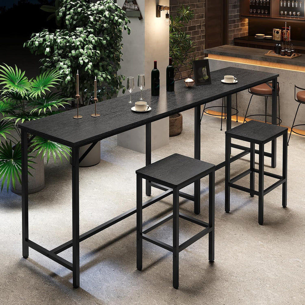 YATINEY 70.9" Bar Table and Chairs Set, Dining Table and Chair Sets, 3 P...
