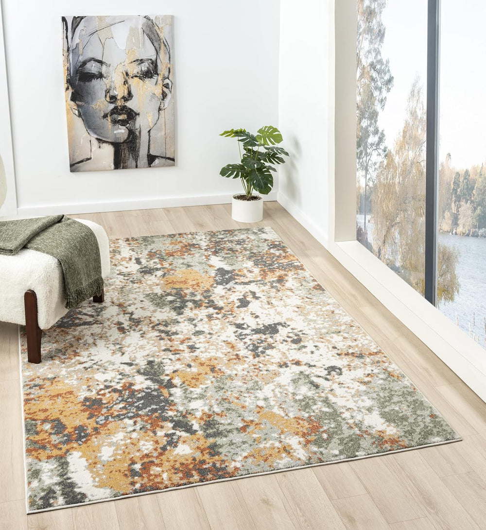 Keen Home Design Abstract Non-Shedding Area Rug, Soft Thick Pile, 4x6