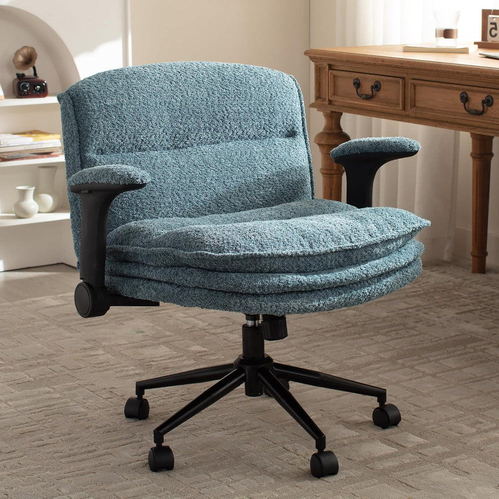 Dowinx Criss Cross Chair with Adjustable Flip-up Arms and Wheels, Comfort Erg...