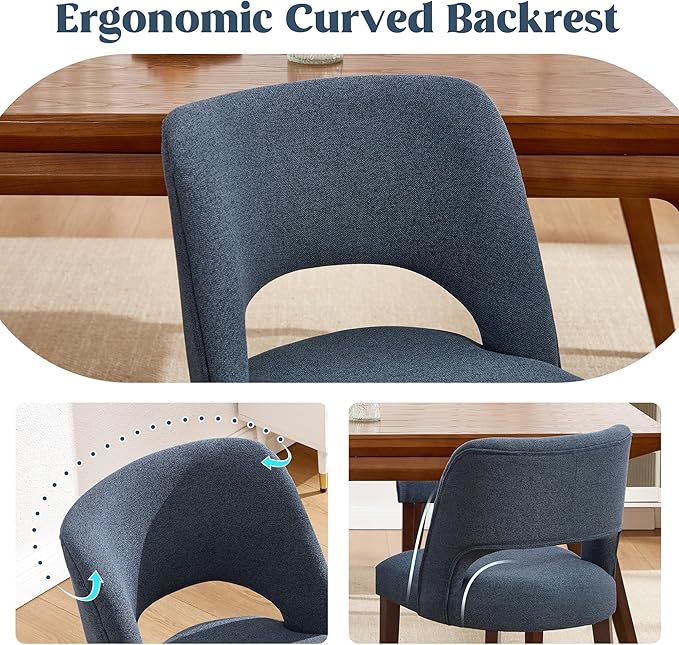 Dining Chairs Set of 2,Modern Dining Room Chairs with Thick Cushions,Upholste...