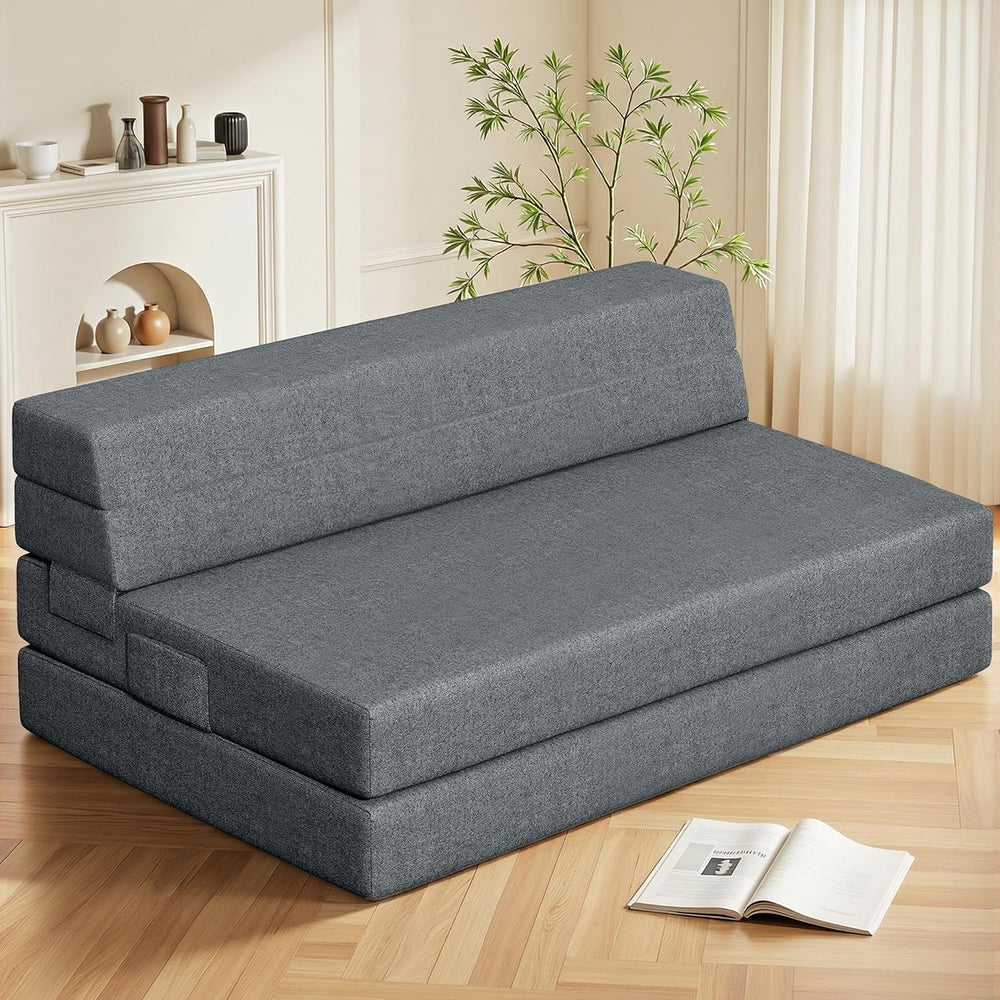 Youzi Folding Sofa Bed Queen, 6 Inches Foam Floor Sofa and Folding Mattress w...