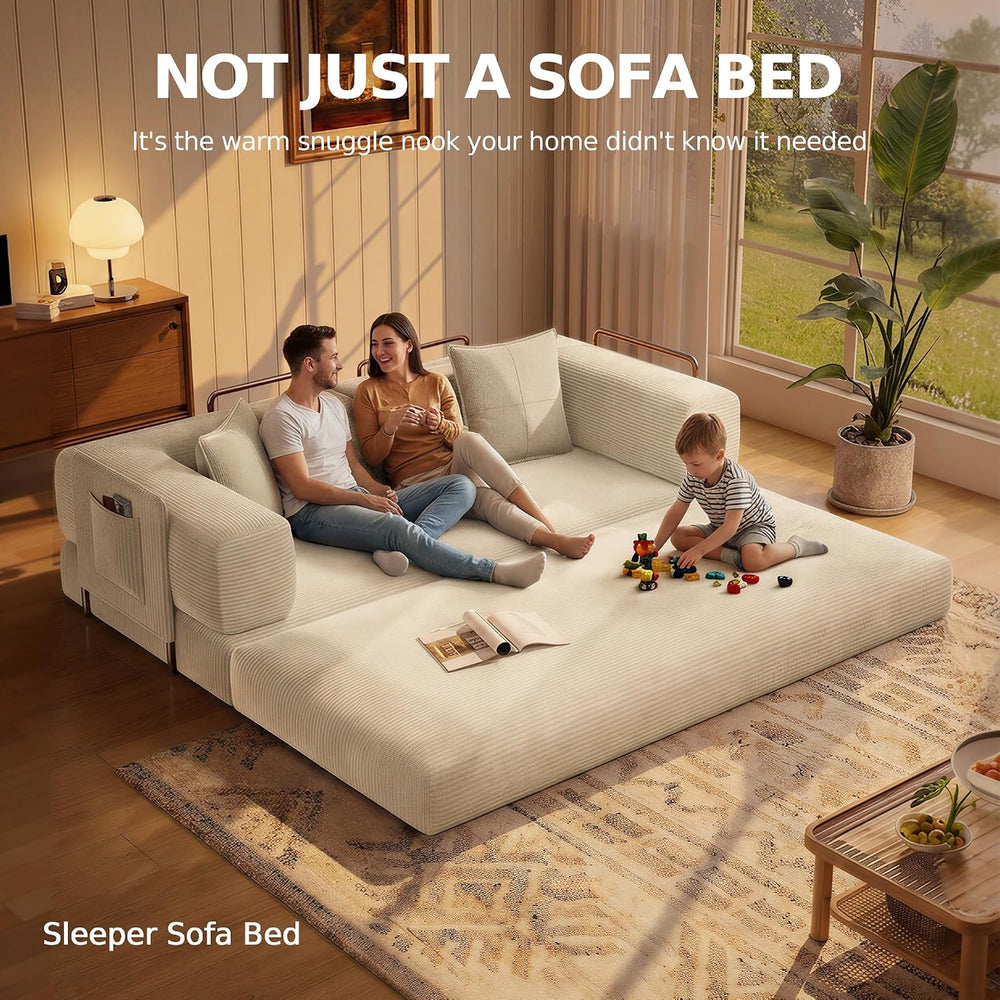 MoonSpeak 78.8'' Futon Sofa Bed, Boneless Couches for Living Room