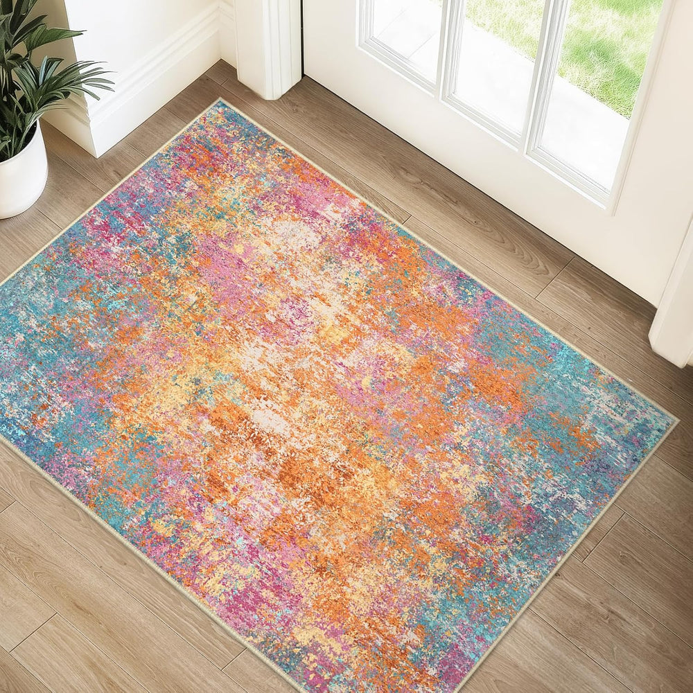 RELEANY Washable 2'x3' Abstract Area Rug for Living Room Starlight