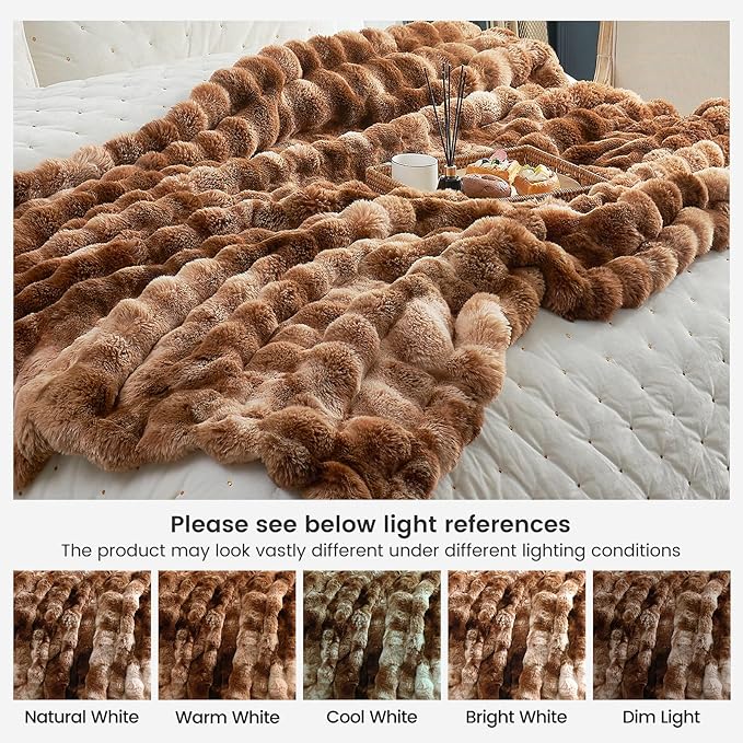 Cozy Bliss Faux Fur Throw Blanket