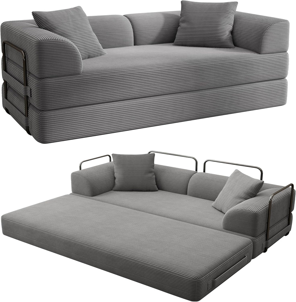 Cloud Boneless Couch Futon Sofa Bed, 5-in-1 Convertible Sofa Bed Pull Out Cou...