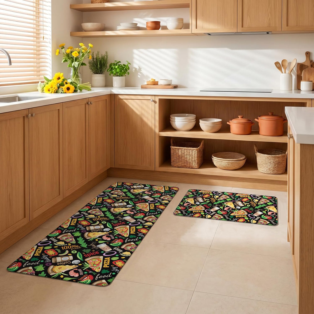 Kitchen Rugs for Floor 2 Pcs Memory Foam Padded Anti Fatigue Kitchen Mat