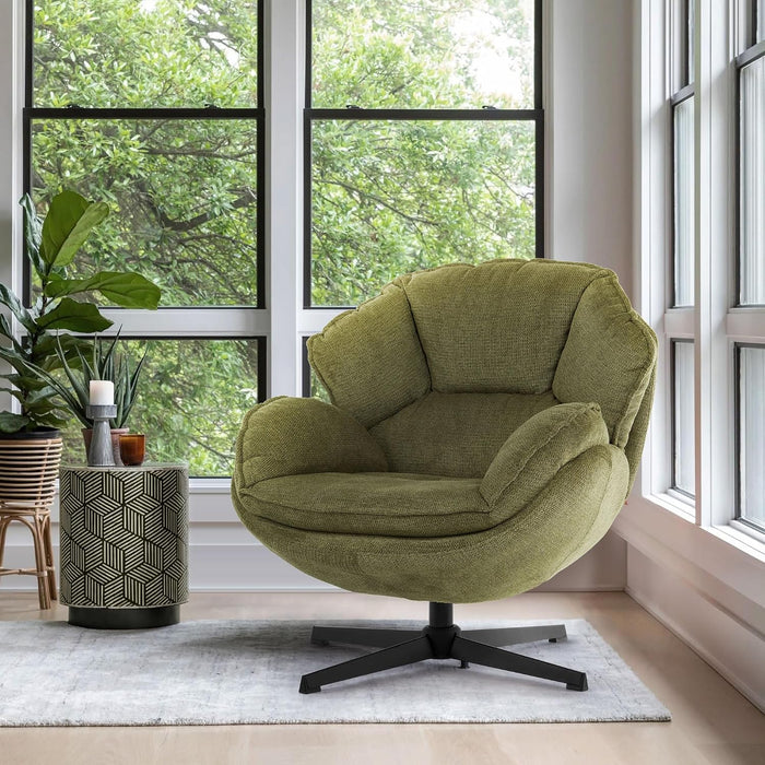 IWMH Swivel Accent Chair for Living Room,Comfy Lounge Chair with Metal Legs